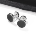 10mm rund schwarz klassische Männer Hip Hop Schmuck Edelstahl klassische Ohrstecker Männer